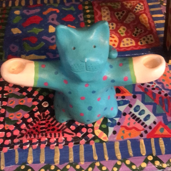 Cat Candlestick Holder- Ceramic - Picture 3 of 10